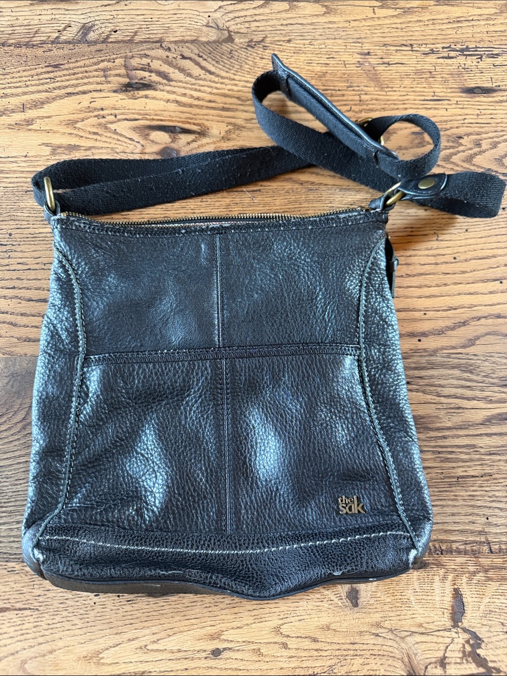 The Sak Black Pebbled Leather Crossbody Bag